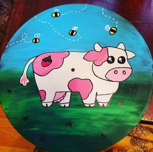 Strawberry Cow Painted Record